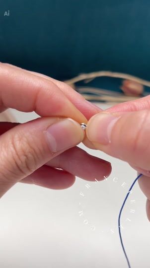 Thread a round silver bead