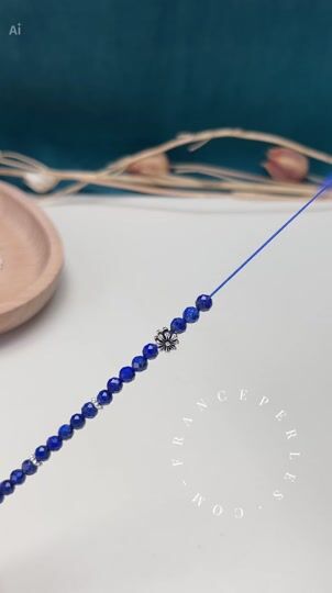 Thread the lapis lazuli beads and spacers